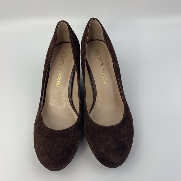 FRANCO SARTO Zeus 2 Brown Suede Wedge Heels Sz 7 - Picture 3 of 8